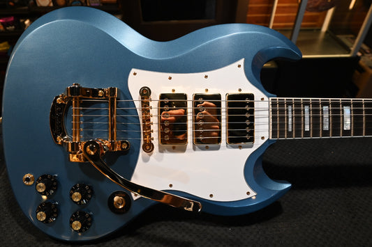 Gibson Custom Shop 1963 Les Paul SG Custom 3-Pickup Bigsby VOS “Hendrix” PSL - Pelham Blue Guitar #0573