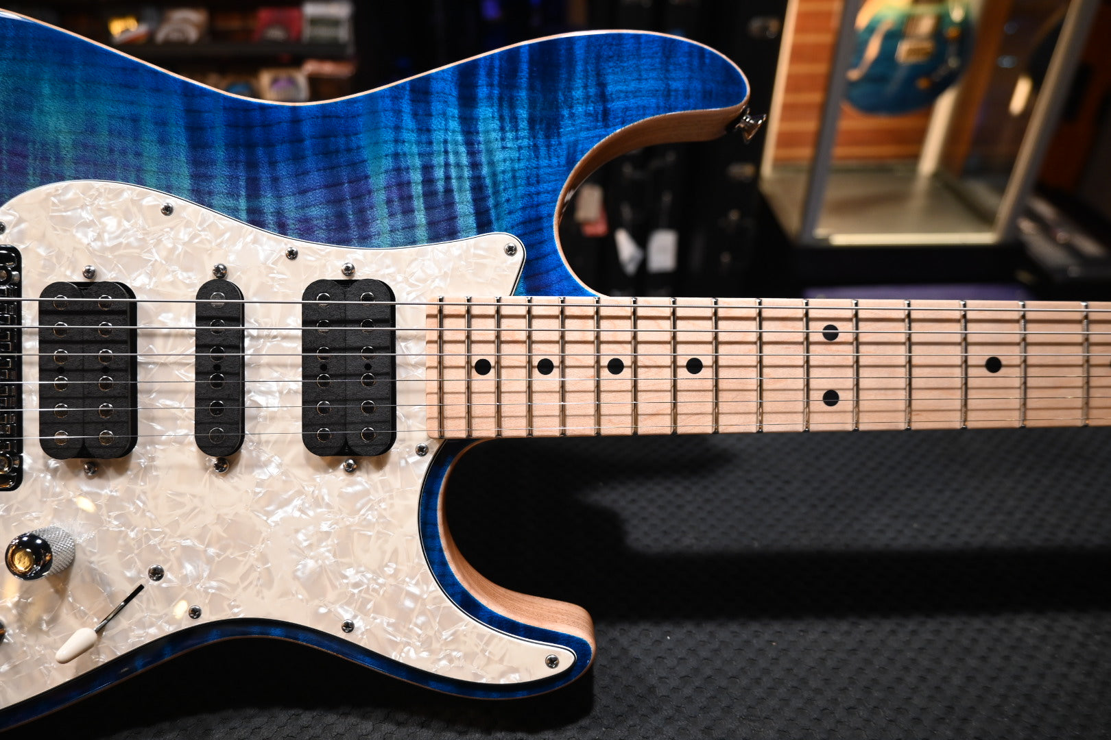 Tom Anderson Drop Top Classic - Ultraviolet Blue with Blue Edge Burst Guitar #425A - Danville Music