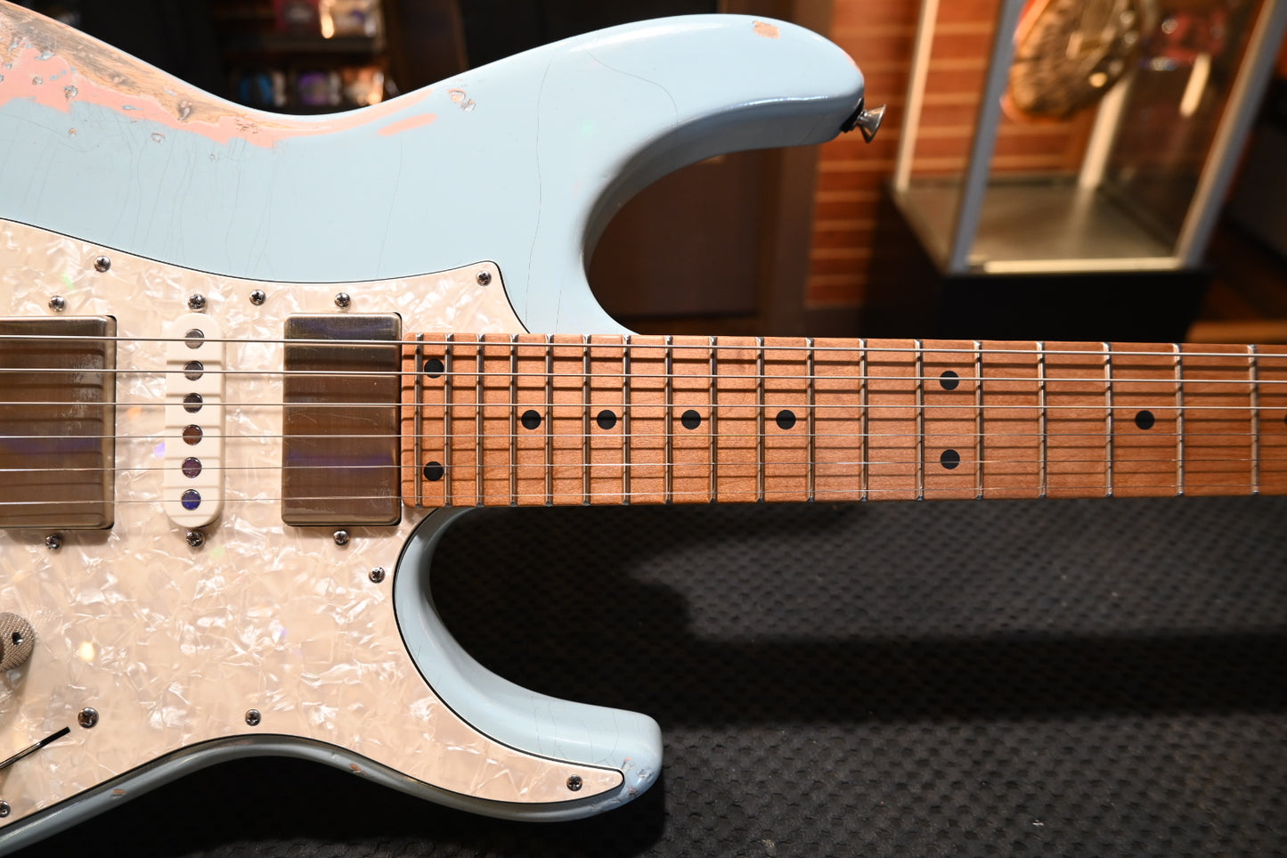 Tom Anderson Guardian Angel Player - Sonic Blue over Shell Pink Guitar #826A