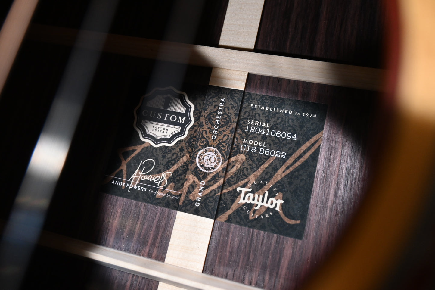 Taylor Custom GO Grand Orchestra Bearclaw Spruce/Indian Rosewood Catch #22 - Aged Toner Guitar #6094