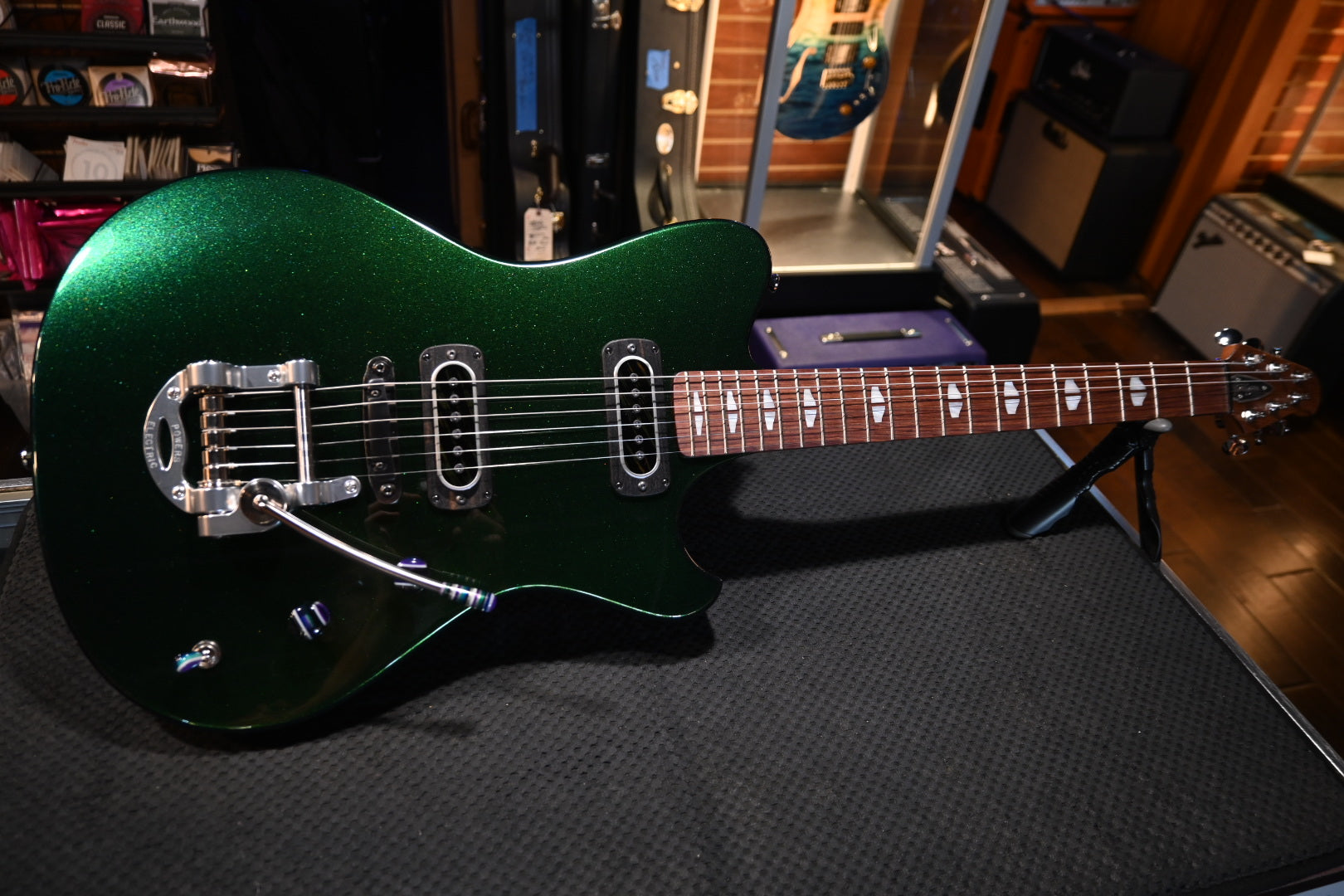 Powers Electric A-Type PF42 CamTail - Chroma Algae Guitar #B148 - Danville Music