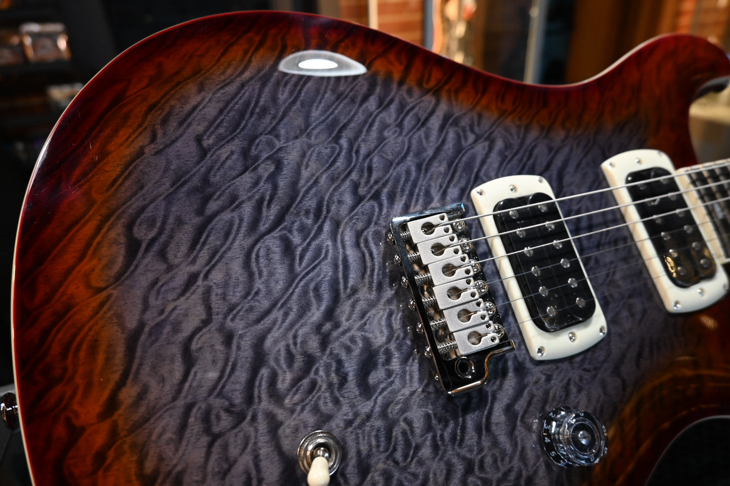 PRS SE Custom 24-08 Quilt 1-Piece Veneer - Charcoal Cherry Guitar #5375