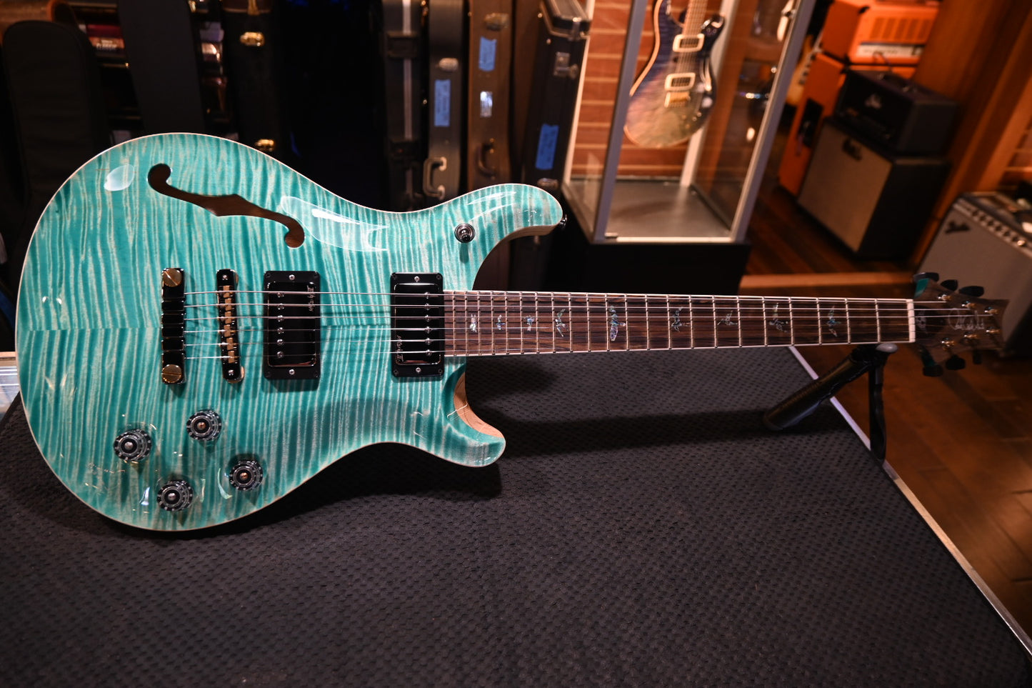 PRS Wood Library McCarty 594 Semi-Hollow Danville Music 35th Anniversary Artist Top - Bahamian Blue Guitar #8196