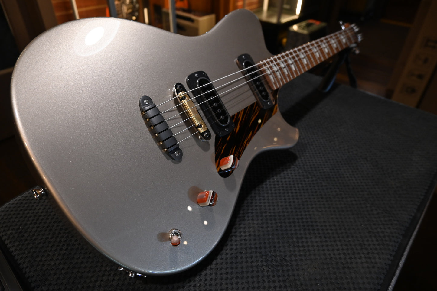 Powers Electric A-Type PF42 Hard Tail - Platinum Metallic Guitar #B425
