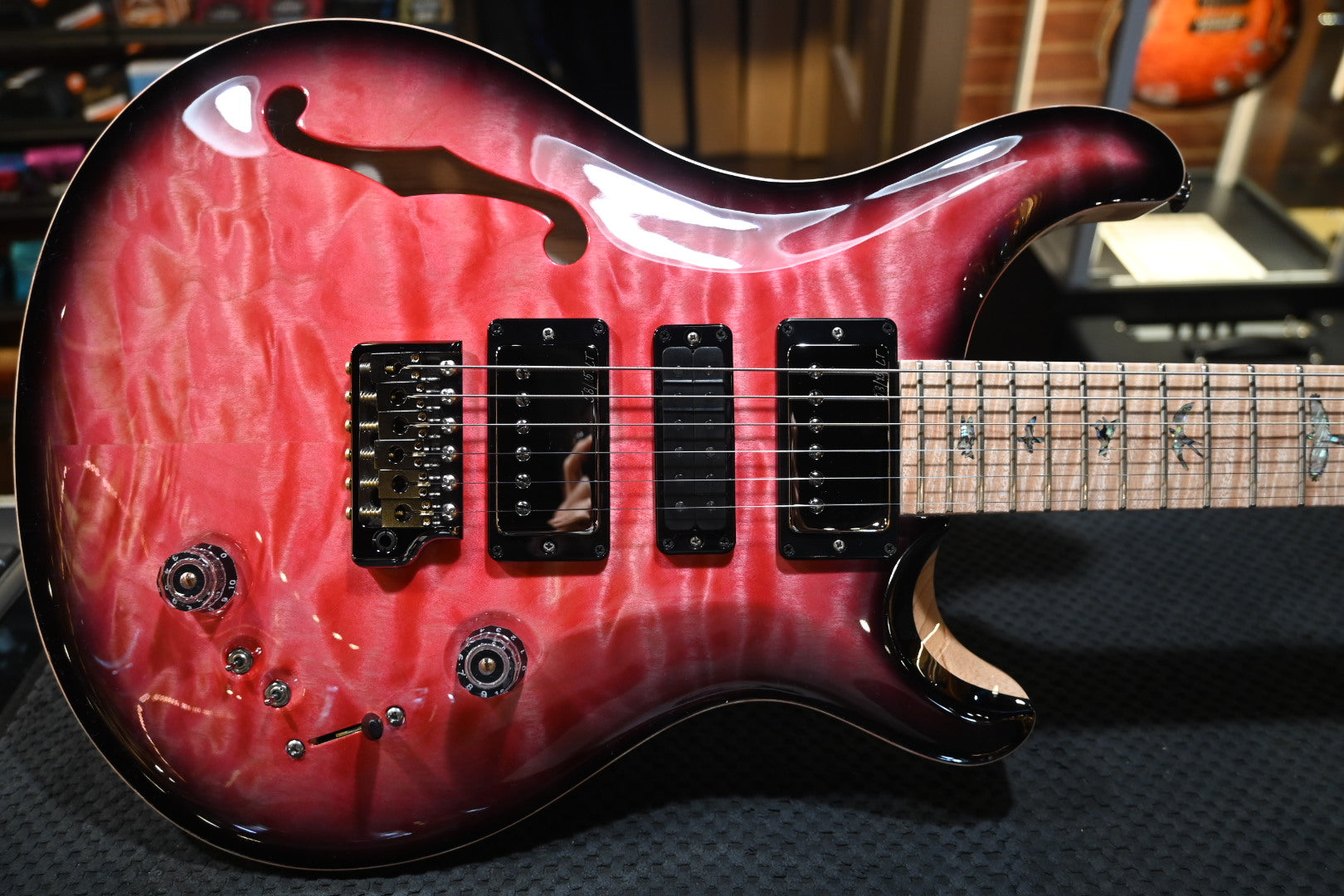 PRS Wood Library Special Semi-Hollow 10-Top Quilt - Bonni Pink Smokeburst Guitar #3307 - Danville Music