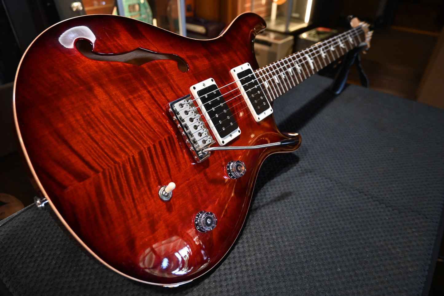 PRS CE 24 Semi-Hollow 2021 - Fire Red Guitar #4767 - Danville Music