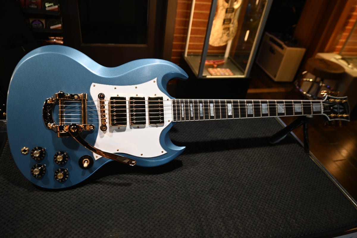 Gibson Custom Shop 1963 Les Paul SG Custom 3-Pickup Bigsby VOS “Hendrix” PSL - Pelham Blue Guitar #1533