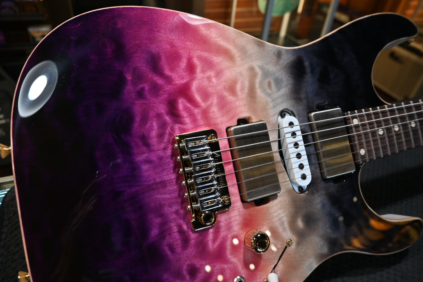 Tom Anderson Angel Quilt - Cosmic Purple Double Wipeout Guitar #225N - Danville Music