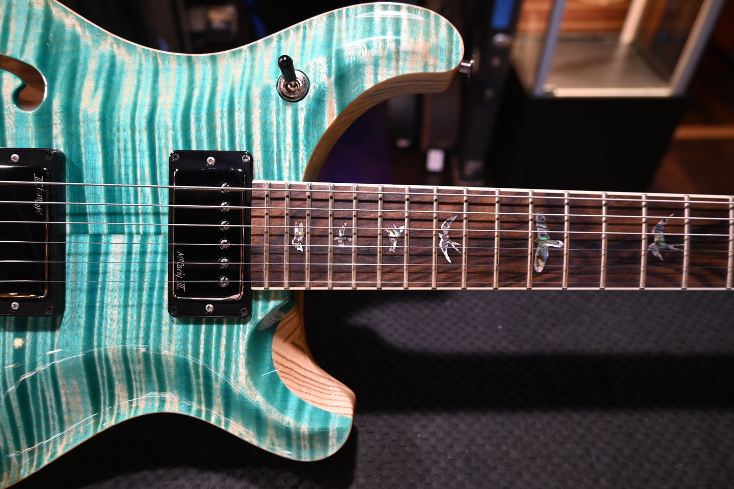 PRS Wood Library McCarty 594 Semi-Hollow Danville Music 35th Anniversary Artist Top - Bahamian Blue Guitar #8195