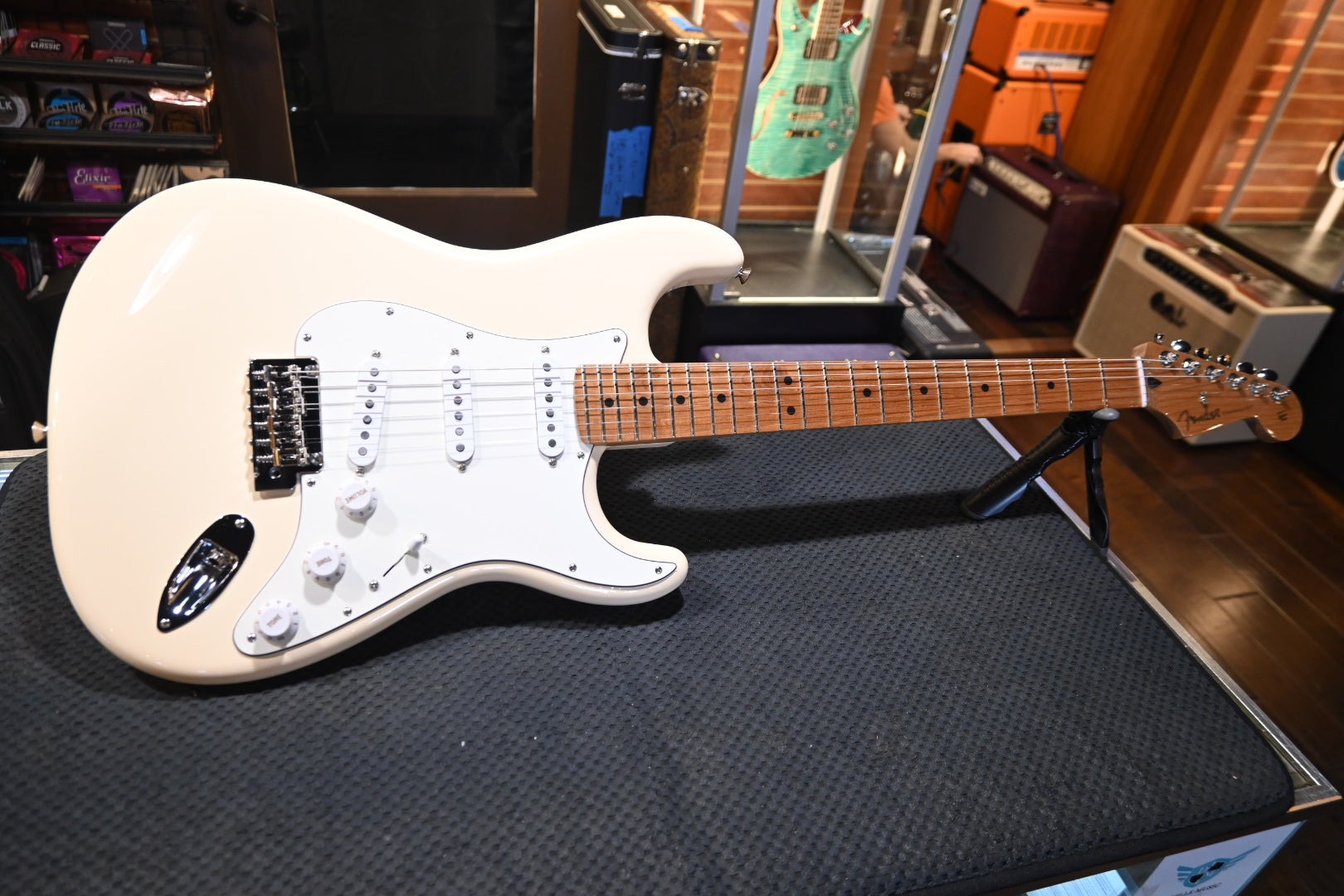 Fender Limited Edition Player II Stratocaster Roasted Maple - Olympic White Guitar #7764 - Danville Music