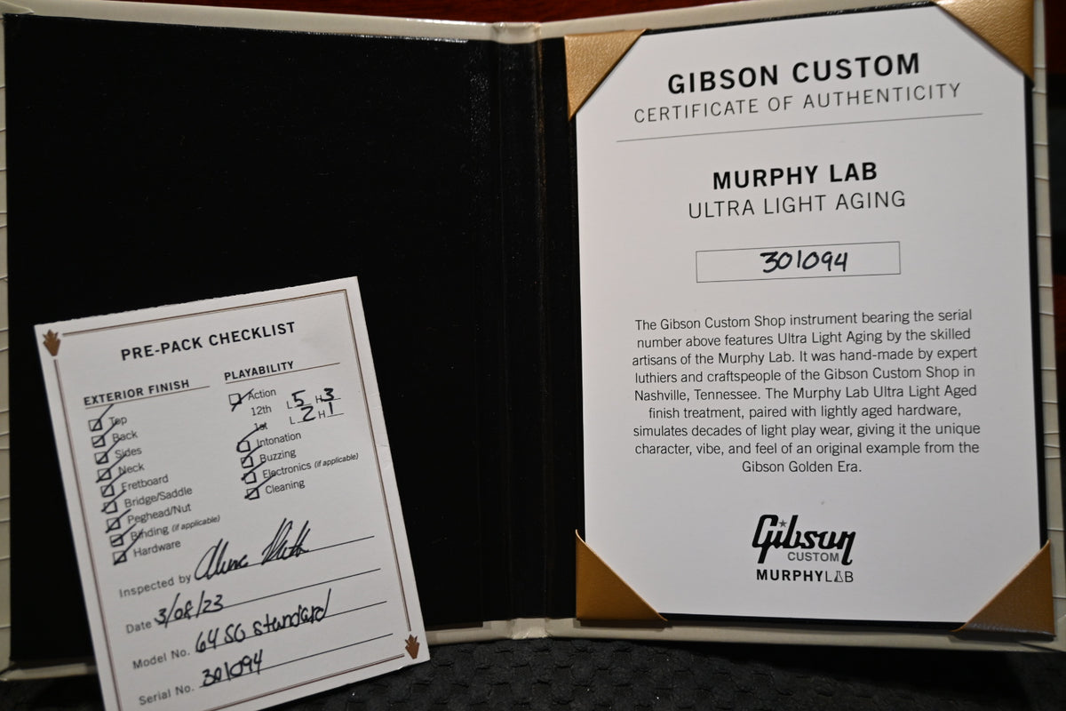 Gibson Custom Shop 1964 SG Standard Reissue Murphy Lab Light Aged 2023 - Cherry Red Guitar #1094