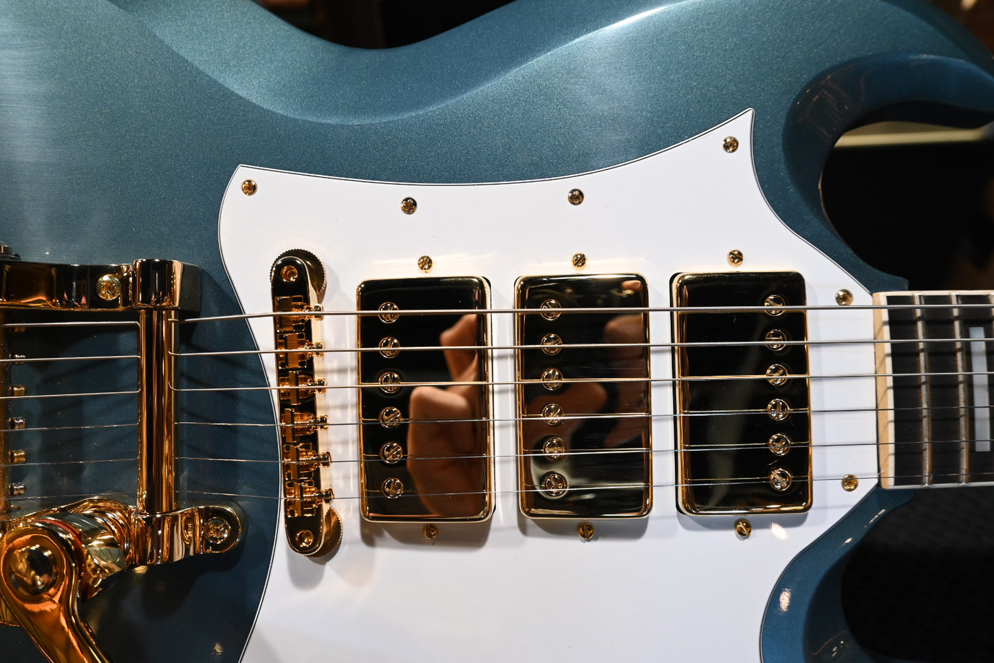 Gibson Custom Shop 1963 Les Paul SG Custom 3-Pickup Bigsby VOS “Hendrix” PSL - Pelham Blue Guitar #4363