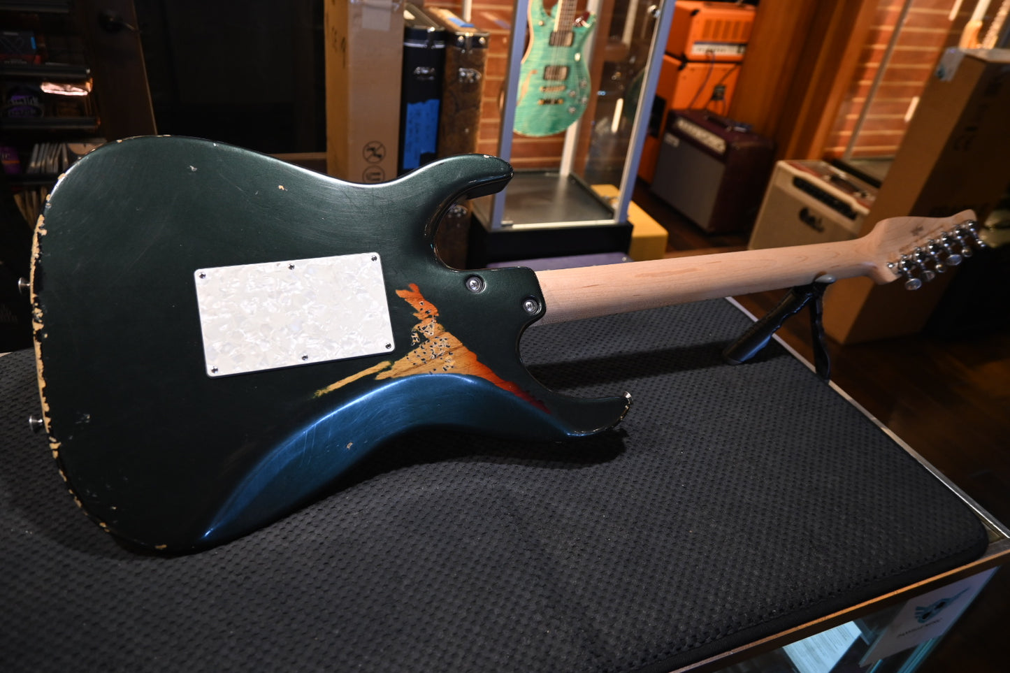 Tom Anderson Guardian Angel Player In-Distress - Bullit Green over 3-Color Burst Guitar #725P