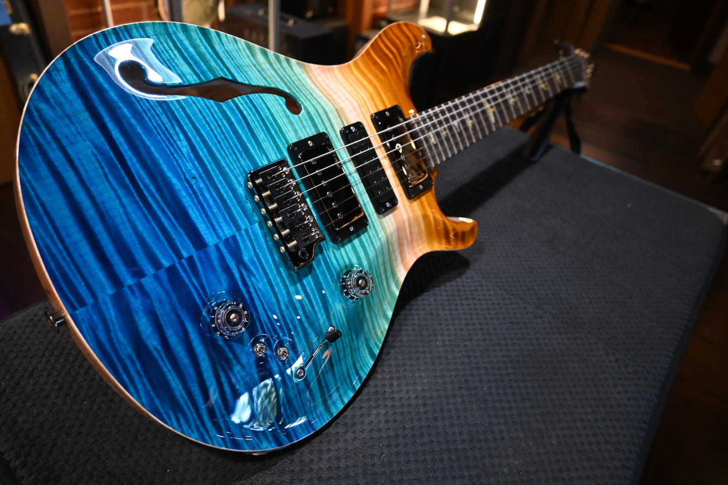 PRS Wood Library Special Semi-Hollow Danville Music 35th Anniversary Artist Top - Beach Fade Guitar #5863 - Danville Music