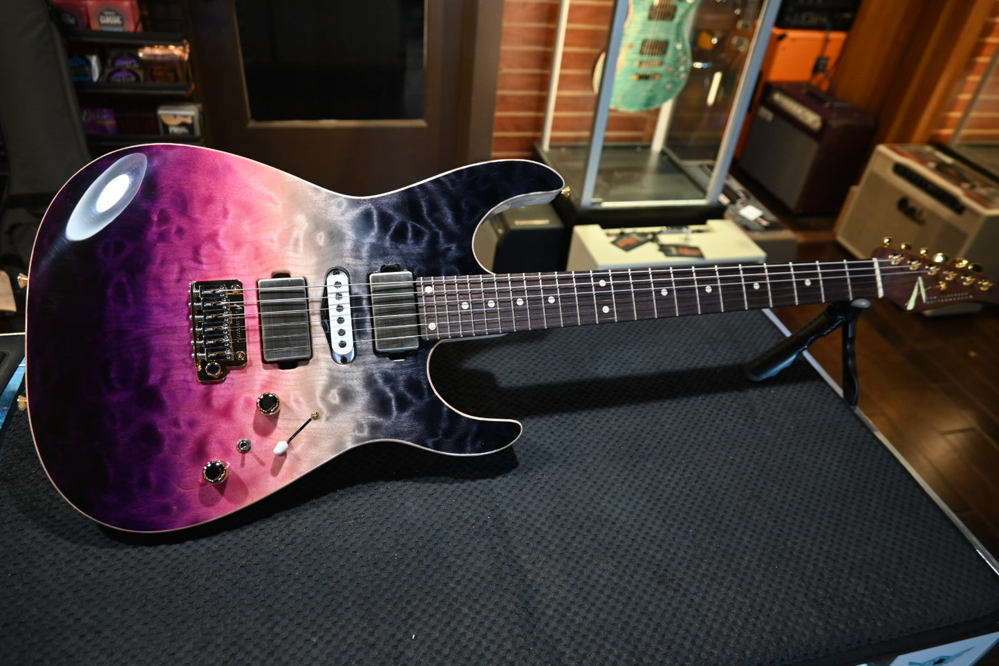 Tom Anderson Angel Quilt - Cosmic Purple Double Wipeout Guitar #225N - Danville Music