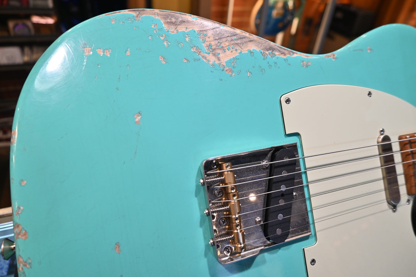 Tom Anderson T Icon In-Distress Level 3 2023 - Seafoam Green Guitar #523A - Danville Music