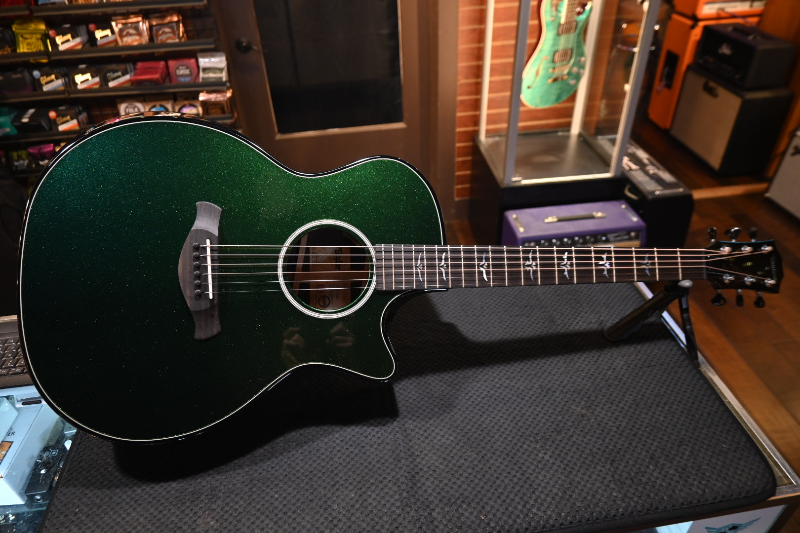 Taylor Custom GA Builder’s Edition Torrefied Spruce/Rosewood - Chroma Algae Guitar #5082 - Danville Music