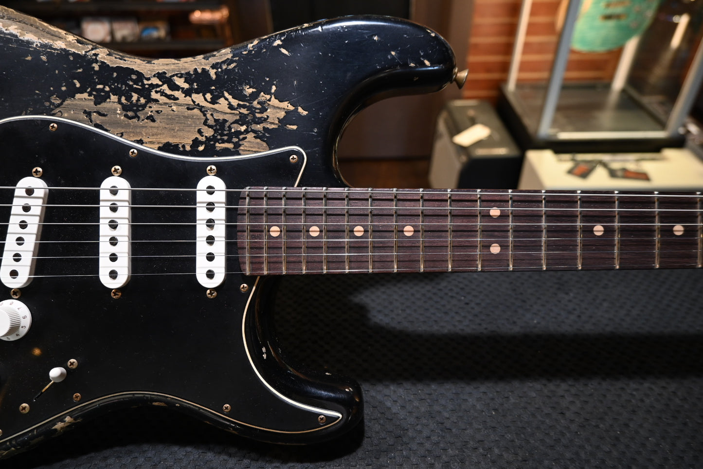 Fender Custom Shop 1965 Stratocaster Super Heavy Relic - Aged Black Guitar #7288 - Danville Music