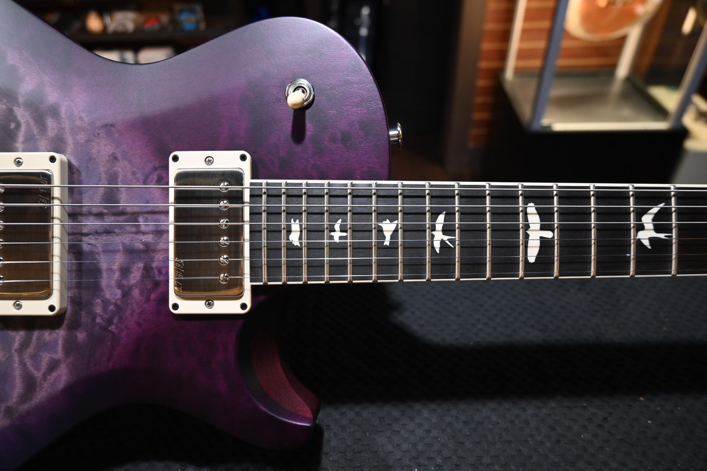 PRS Wood Library S2 McCarty SC 594 Single-Cut Quilt - Faded Gray Black Purple Burst Satin Guitar #8898