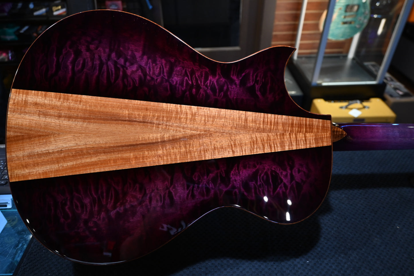 Taylor Custom GC Grand Concert 12-Fret Lutz Spruce/Quilt Maple Catch #6 - Trans White/Lilac Wine Guitar #6096
