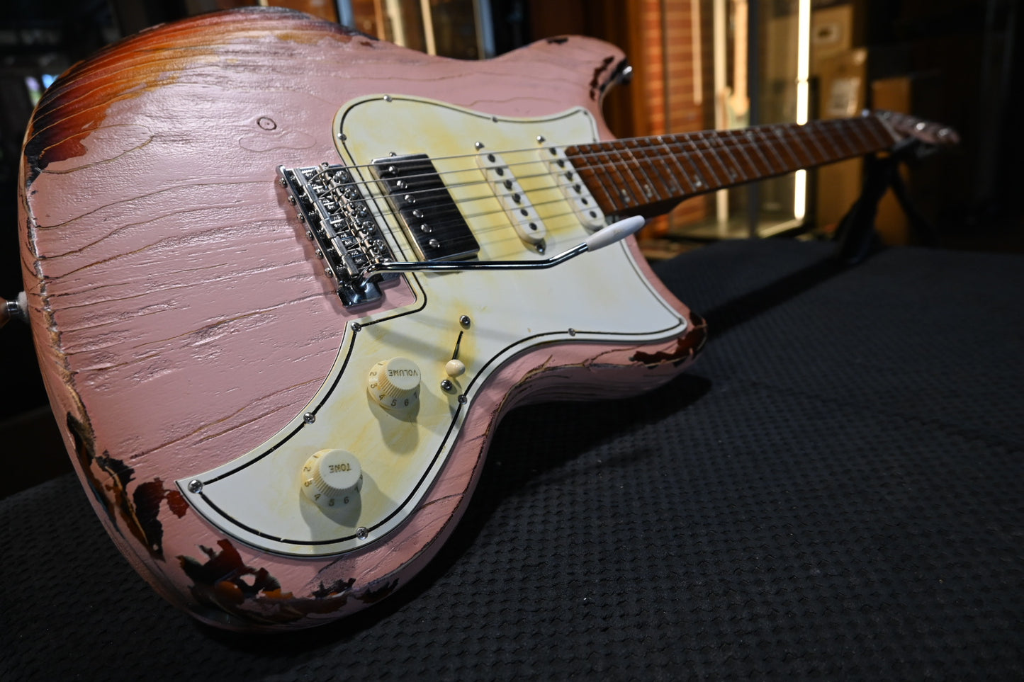 Kauer Electronliner 2026 - Weathered Shell Pink over 3-Tone Sunburst Guitar #157