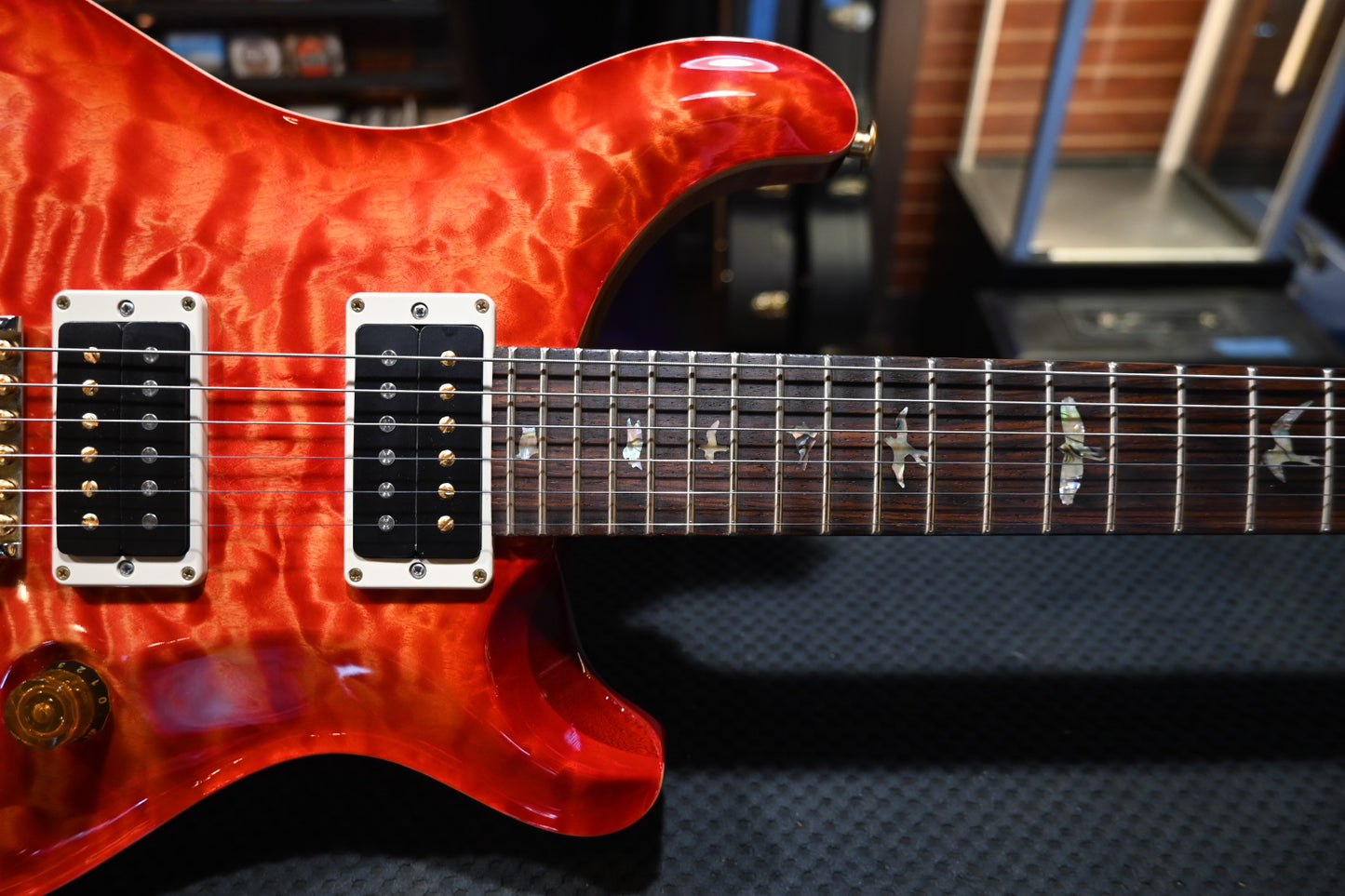 PRS Wood Library Custom 24 10-Top Quilt 2024 - Blood Orange Guitar #2814