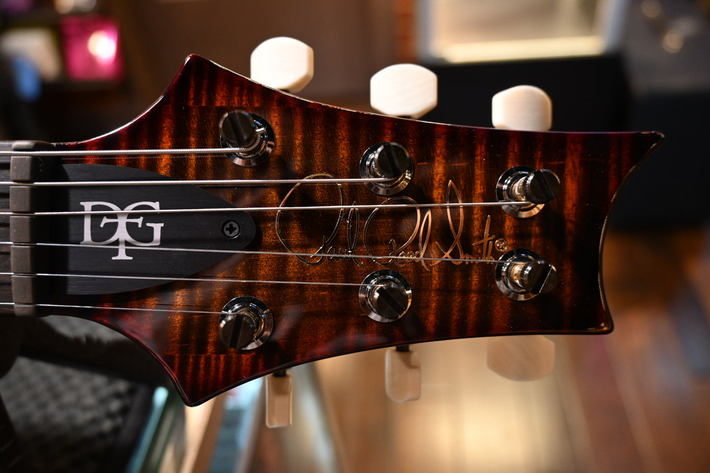 PRS Wood Library DGT 10-Top Ebony - Yellow Tiger Cherry Burst Guitar #2555