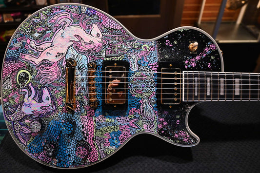 Epiphone Les Paul Custom Danville Music X Rosati “Unicorn Sparkle” Edition - Ebony Guitar #3353