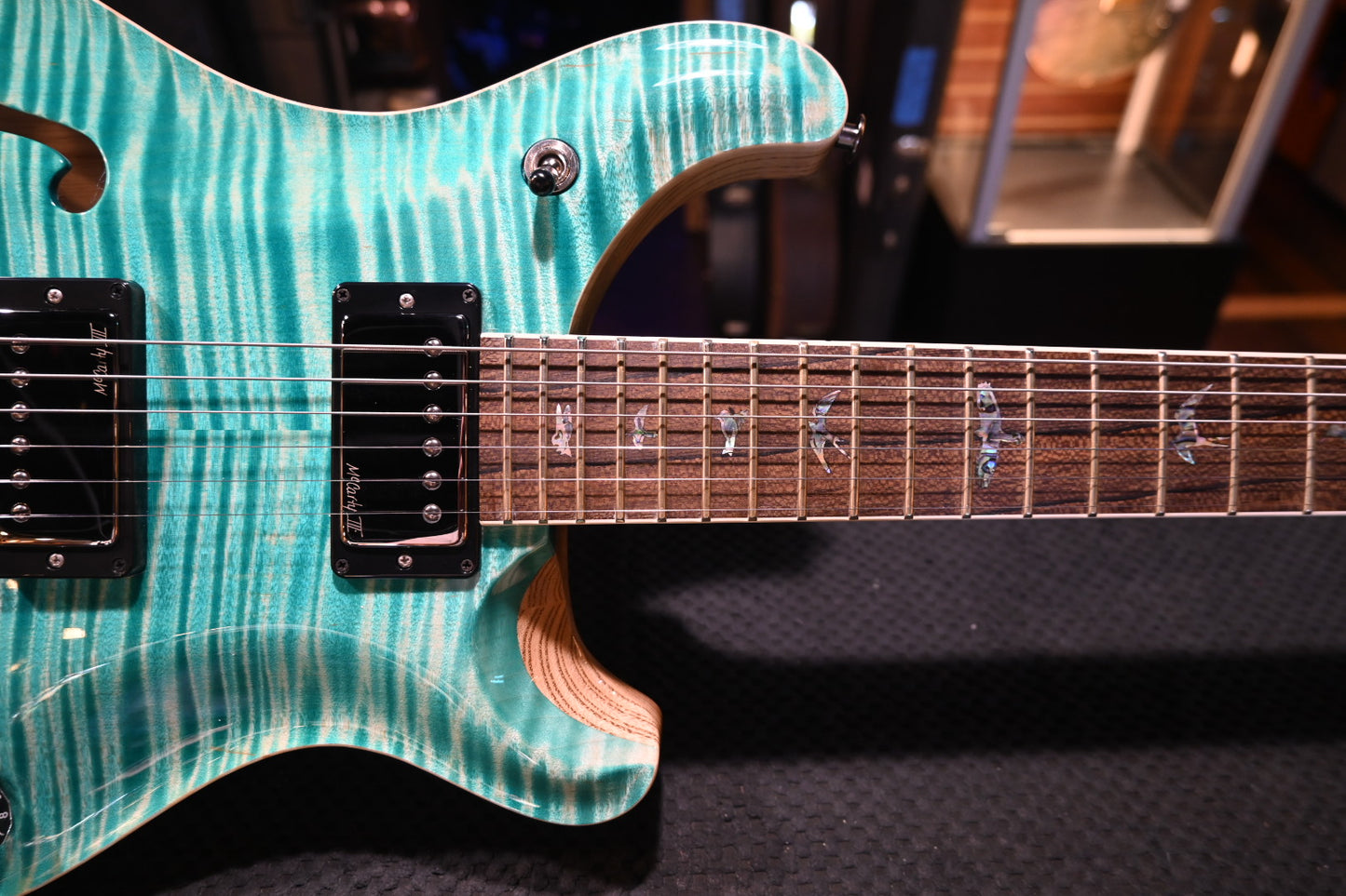 PRS Wood Library McCarty 594 Semi-Hollow Danville Music 35th Anniversary Artist Top - Bahamian Blue Guitar #8204