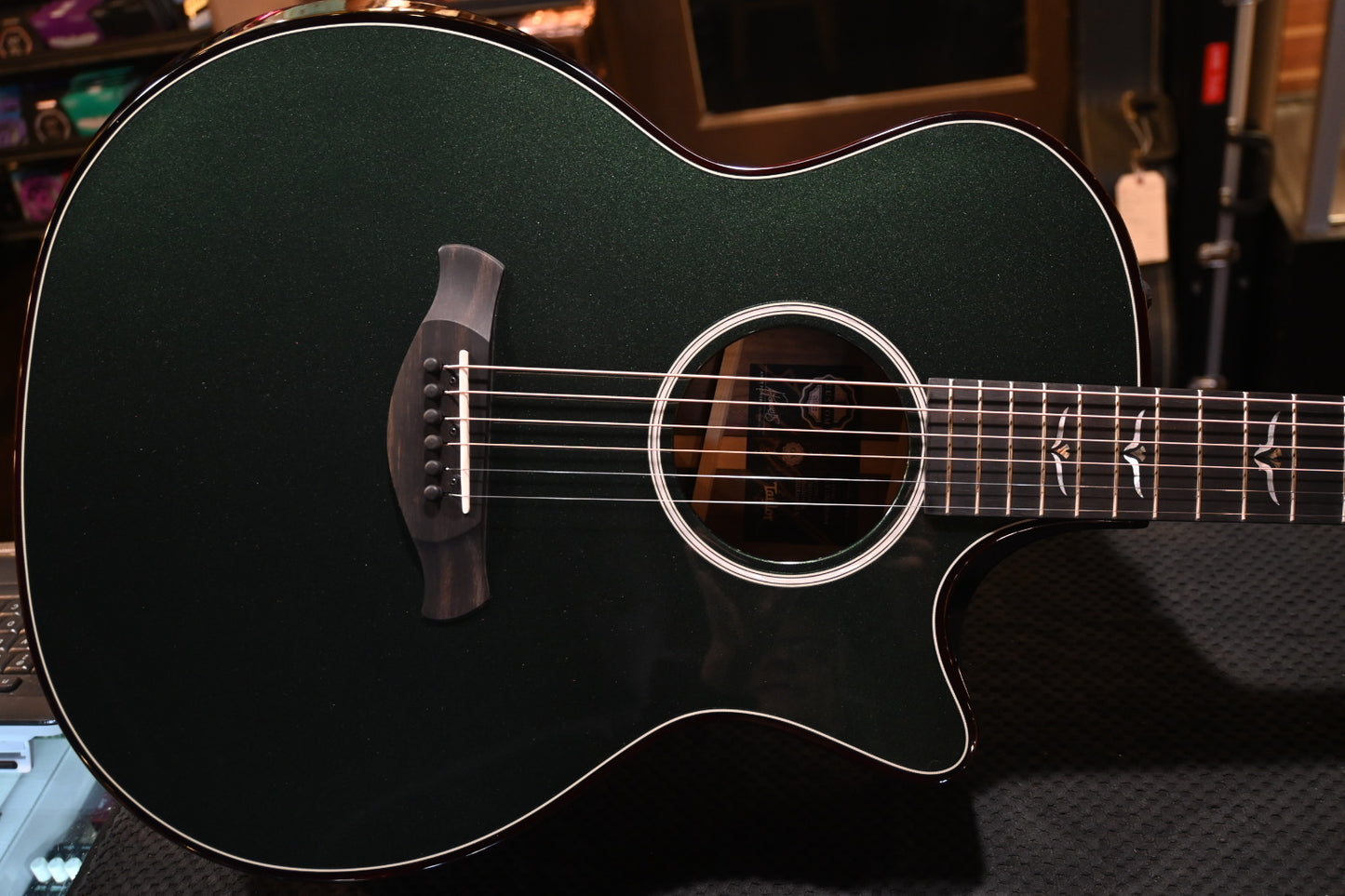 Taylor Custom GA Builder’s Edition Torrefied Spruce/AA Walnut - British Racing Green Metallic Guitar #5084 - Danville Music