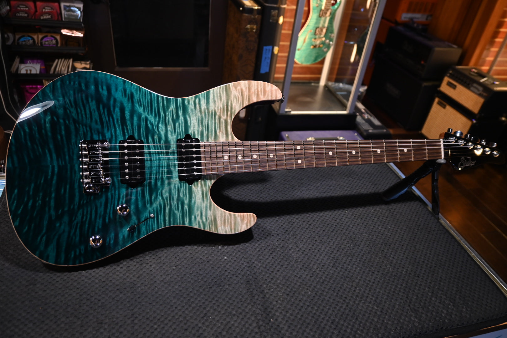 Suhr Modern Set Neck Limited Edition - Teal Fade Guitar #7147 - Danville Music