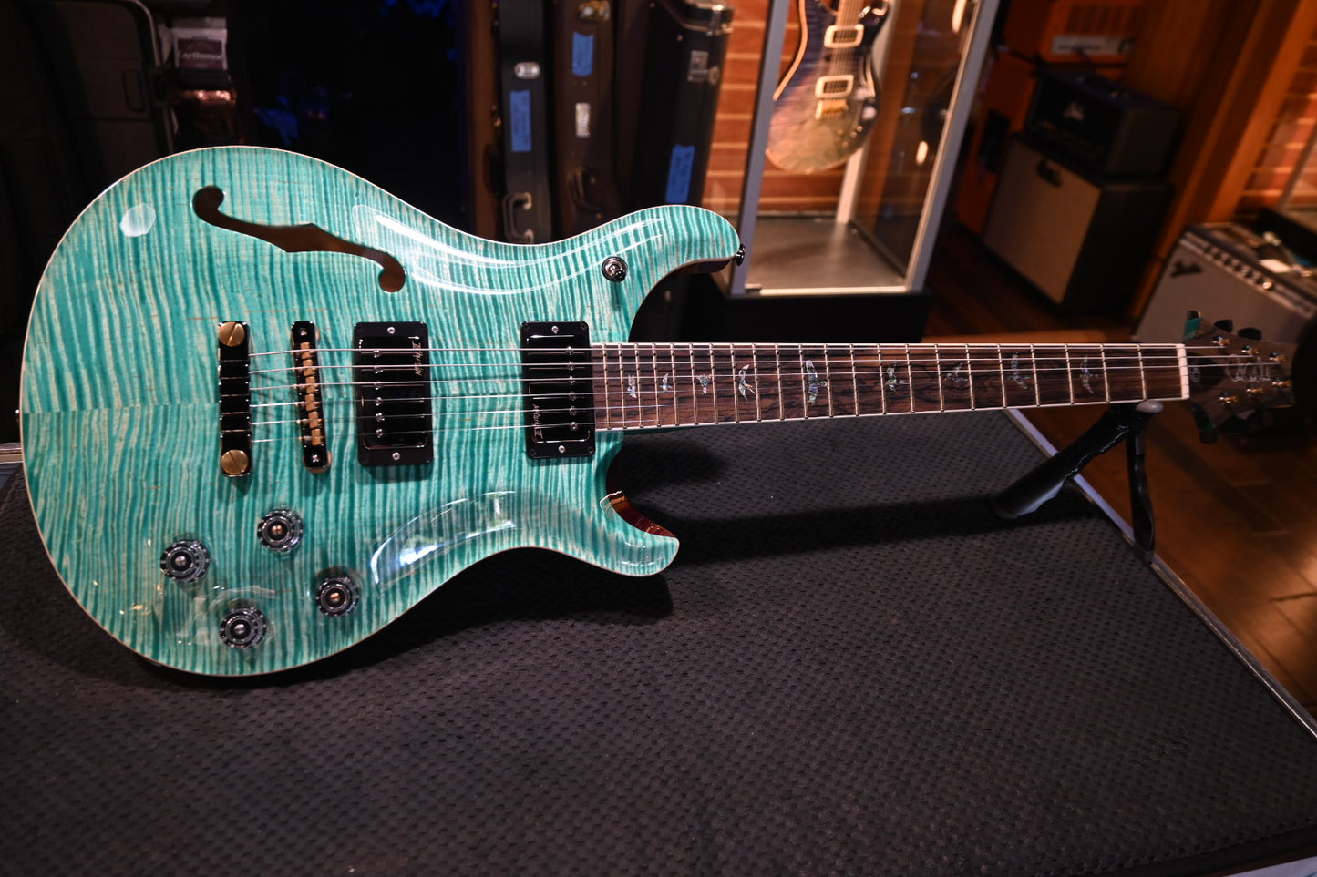 PRS Wood Library McCarty 594 Semi-Hollow Danville Music 35th Anniversary Artist Top - Bahamian Blue Guitar #8203