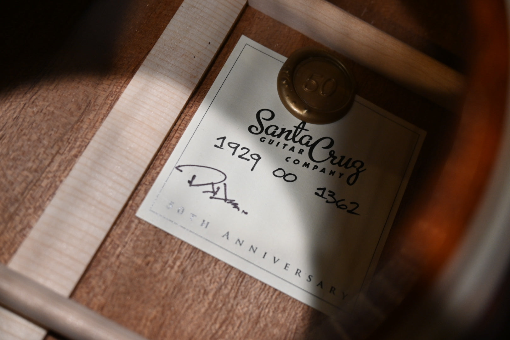 Santa Cruz 1929 00 50th Anniversary Limited Edition Mahogany/Mahogany Guitar #1362 - Danville Music