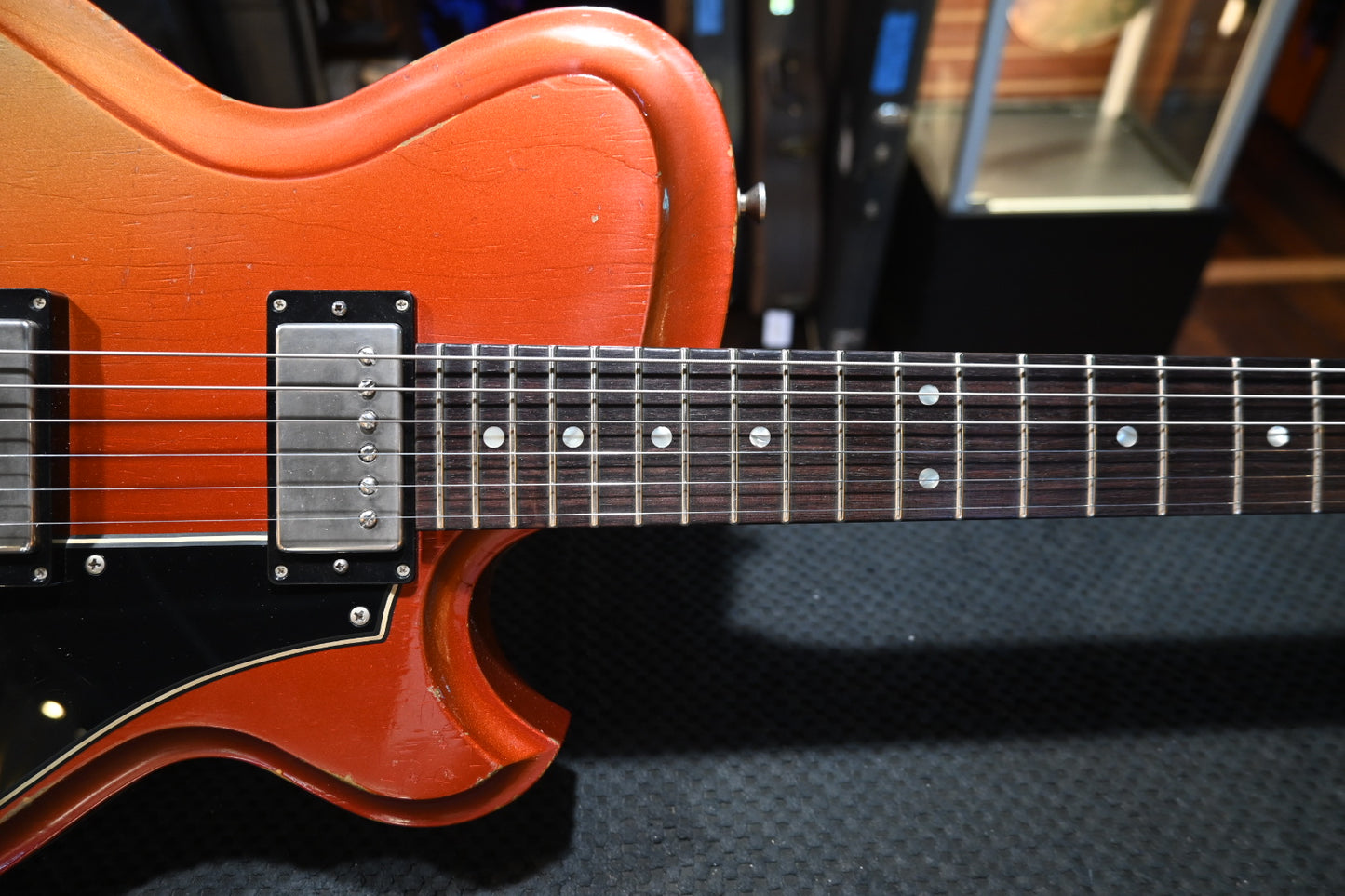 Novo Nucleus Solus H2 - Faded Sparkling Burgundy Guitar #1145 - Danville Music