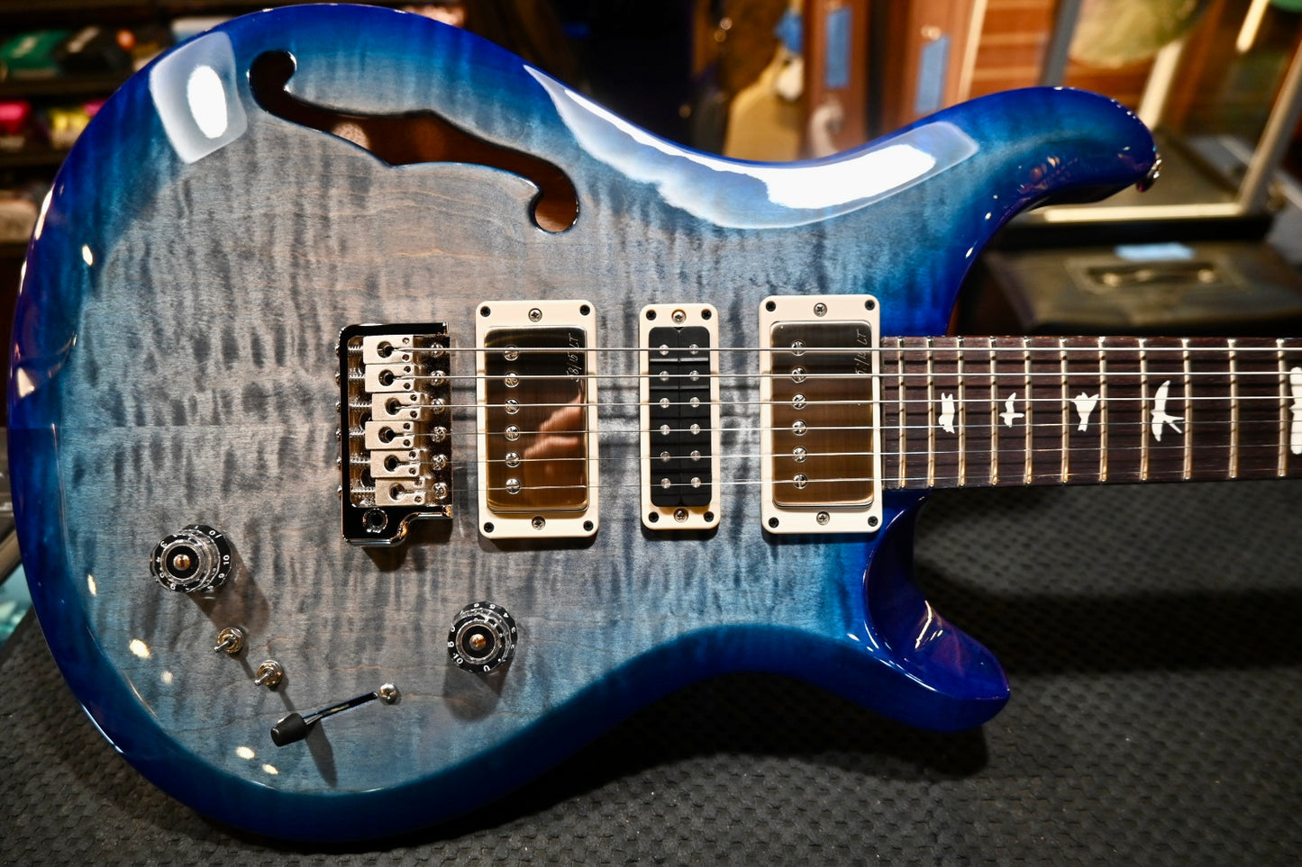 PRS S2 Special Semi-Hollow - Faded Gray Black Blue Burst Guitar #1042 - Danville Music