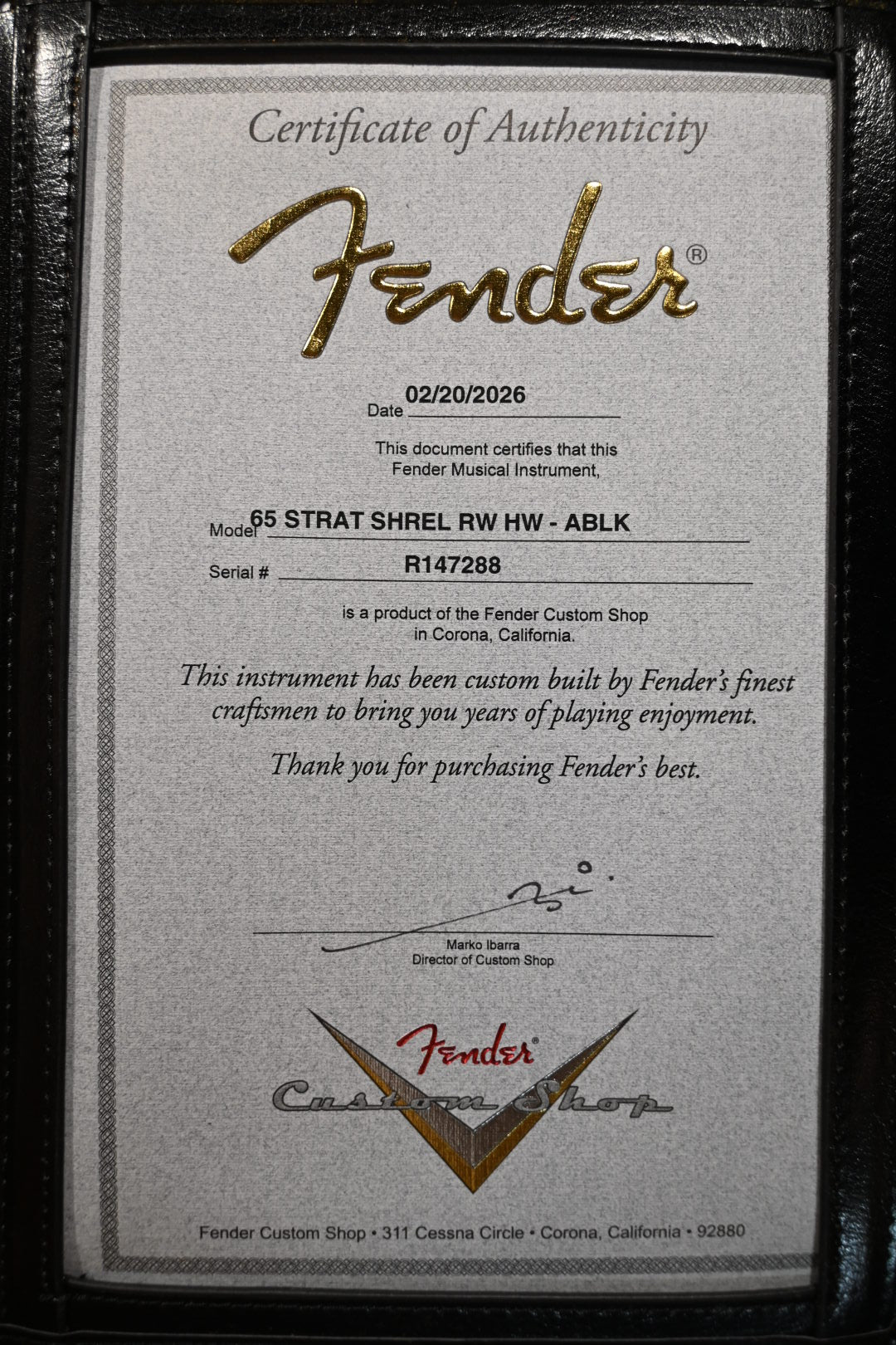 Fender Custom Shop 1965 Stratocaster Super Heavy Relic - Aged Black Guitar #7288 - Danville Music
