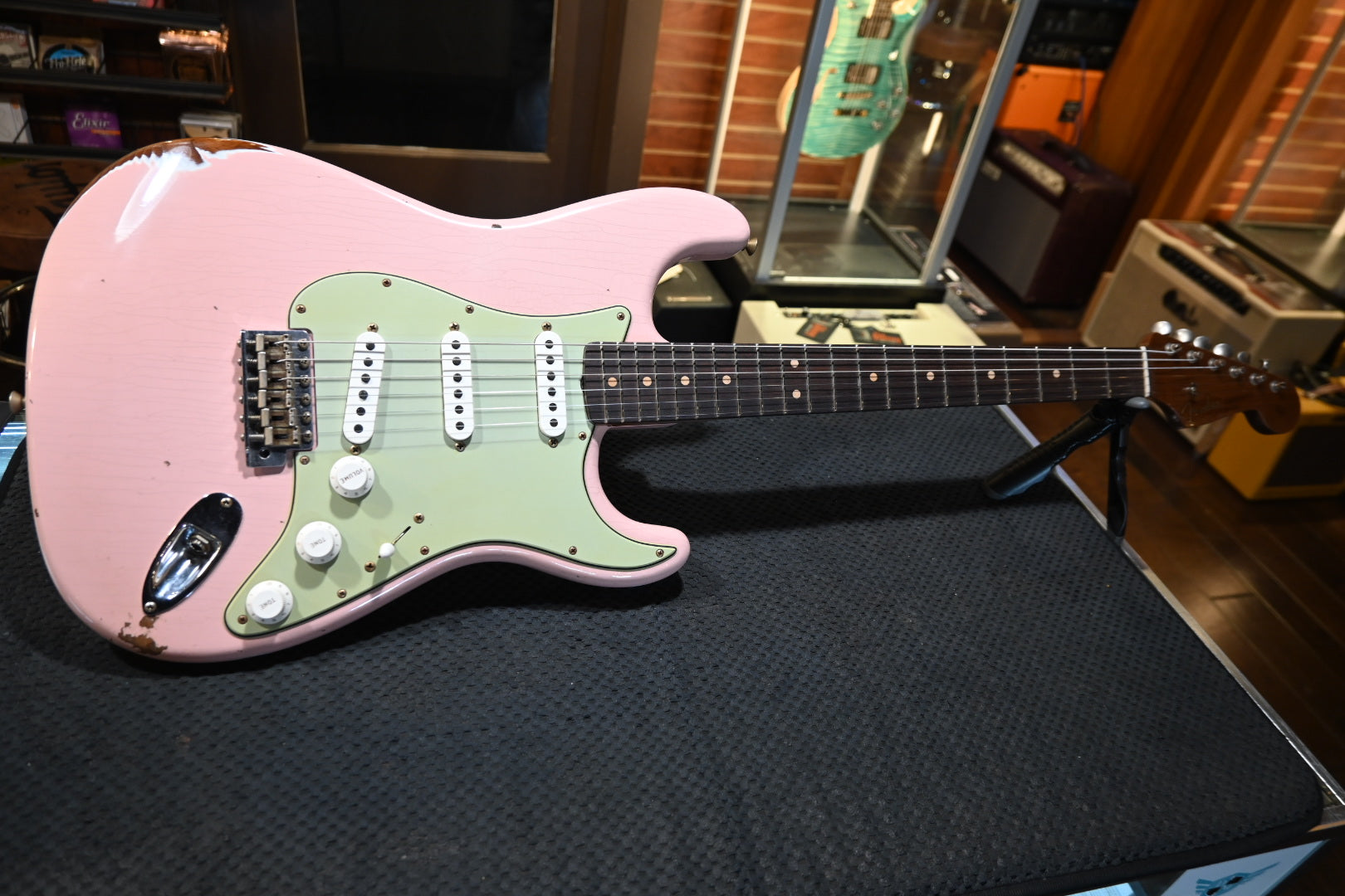 Fender Custom Shop 1963 Stratocaster Roasted Ash Relic - Shell Pink Guitar #8949 - Danville Music