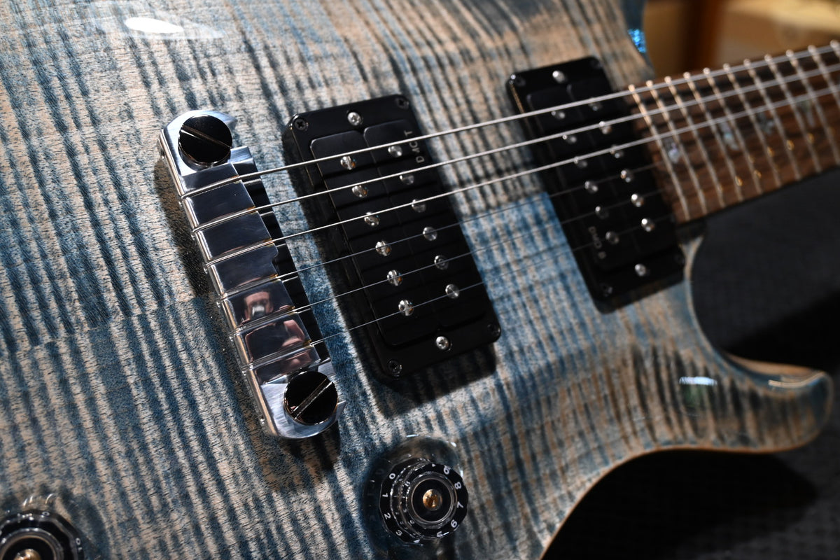PRS Wood Library Custom 24 Stoptail Limited Edition 10-Top - Faded Whale Blue Guitar #0489