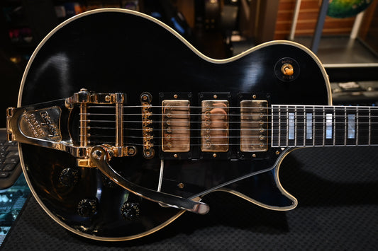 Gibson Custom Shop 1957 Les Paul Custom Reissue 3-Pickup Bigsby Murphy Lab Light Aged - Ebony Guitar #1099 - Danville Music