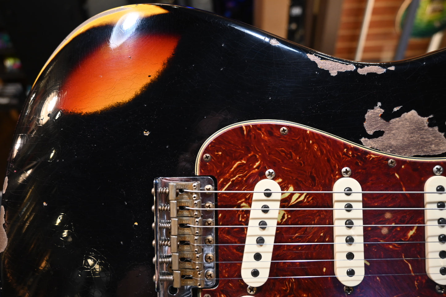 Fender Custom Shop LTD 1961 Stratocaster Heavy Relic - Aged Black over 3-Color Sunburst Guitar #0234