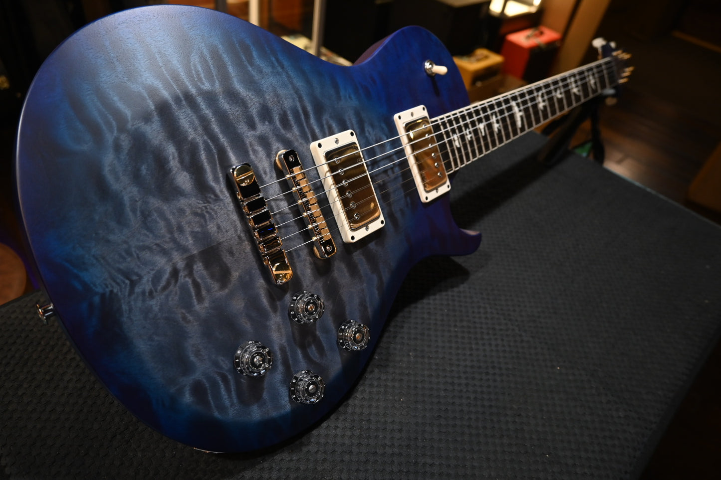 PRS Wood Library S2 McCarty SC 594 Single-Cup Quilt - Faded Gray Black Blue Burst Satin Guitar #8895