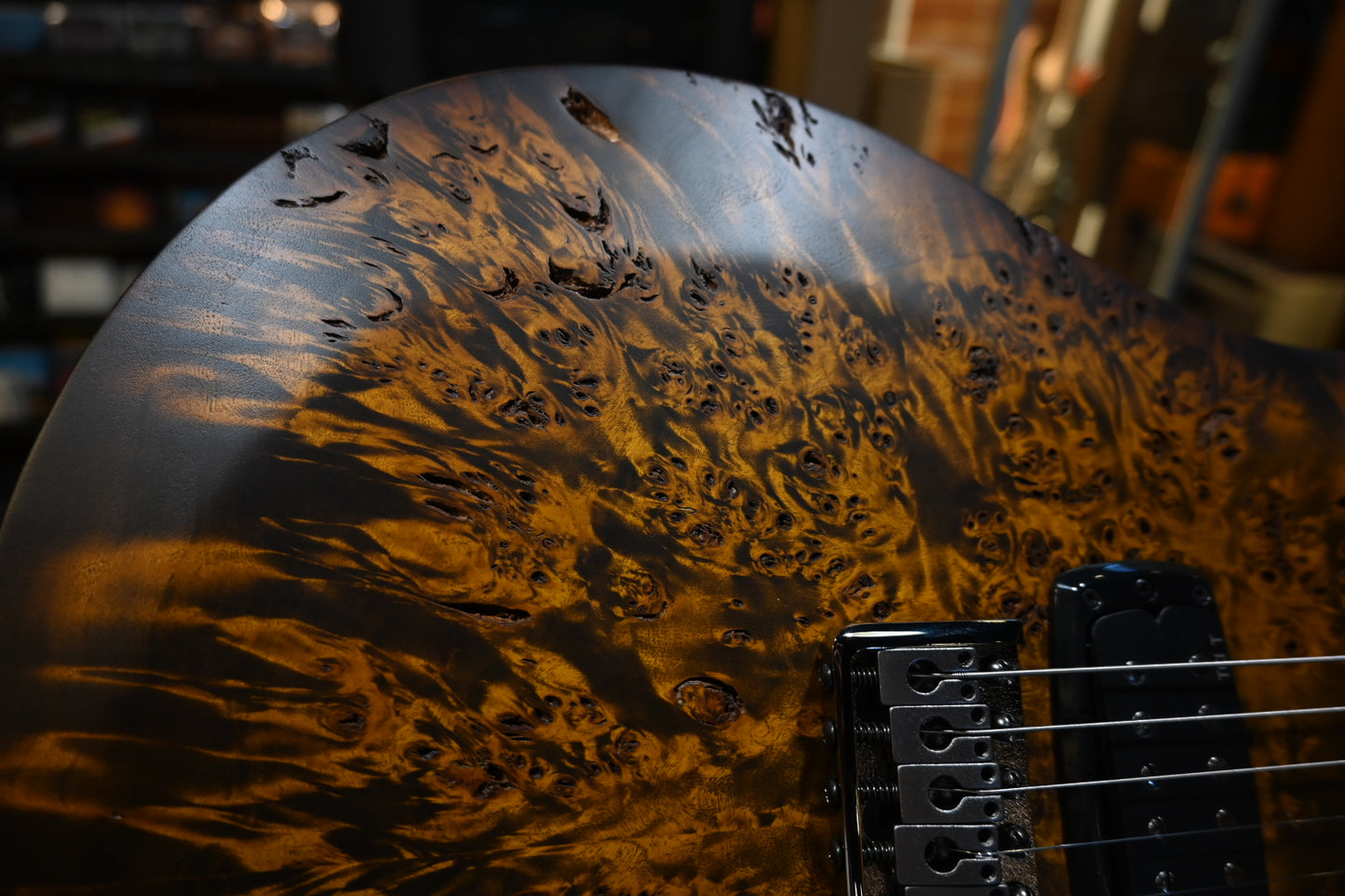 PRS Wood Library S2 Custom 24-08 Poplar Burl Limited Edition - Black Gold Burst Guitar #8783