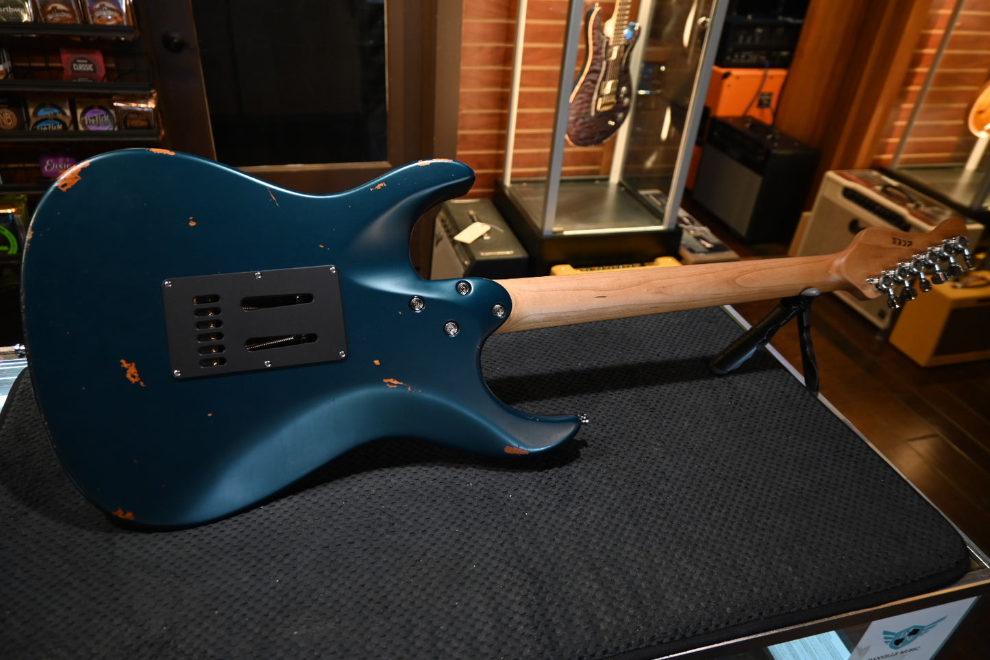 Mayones Aquila Aged V24 6 - Monolith Dark Turquoise Metallic Nitro Relic Guitar #1519 USED