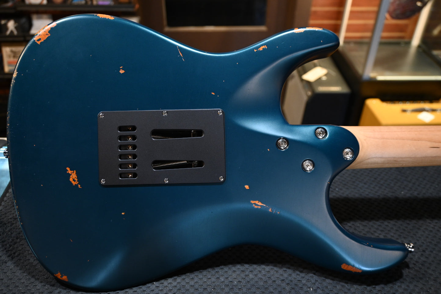 Mayones Aquila Aged V24 6 - Monolith Dark Turquoise Metallic Nitro Relic Guitar #1519 USED