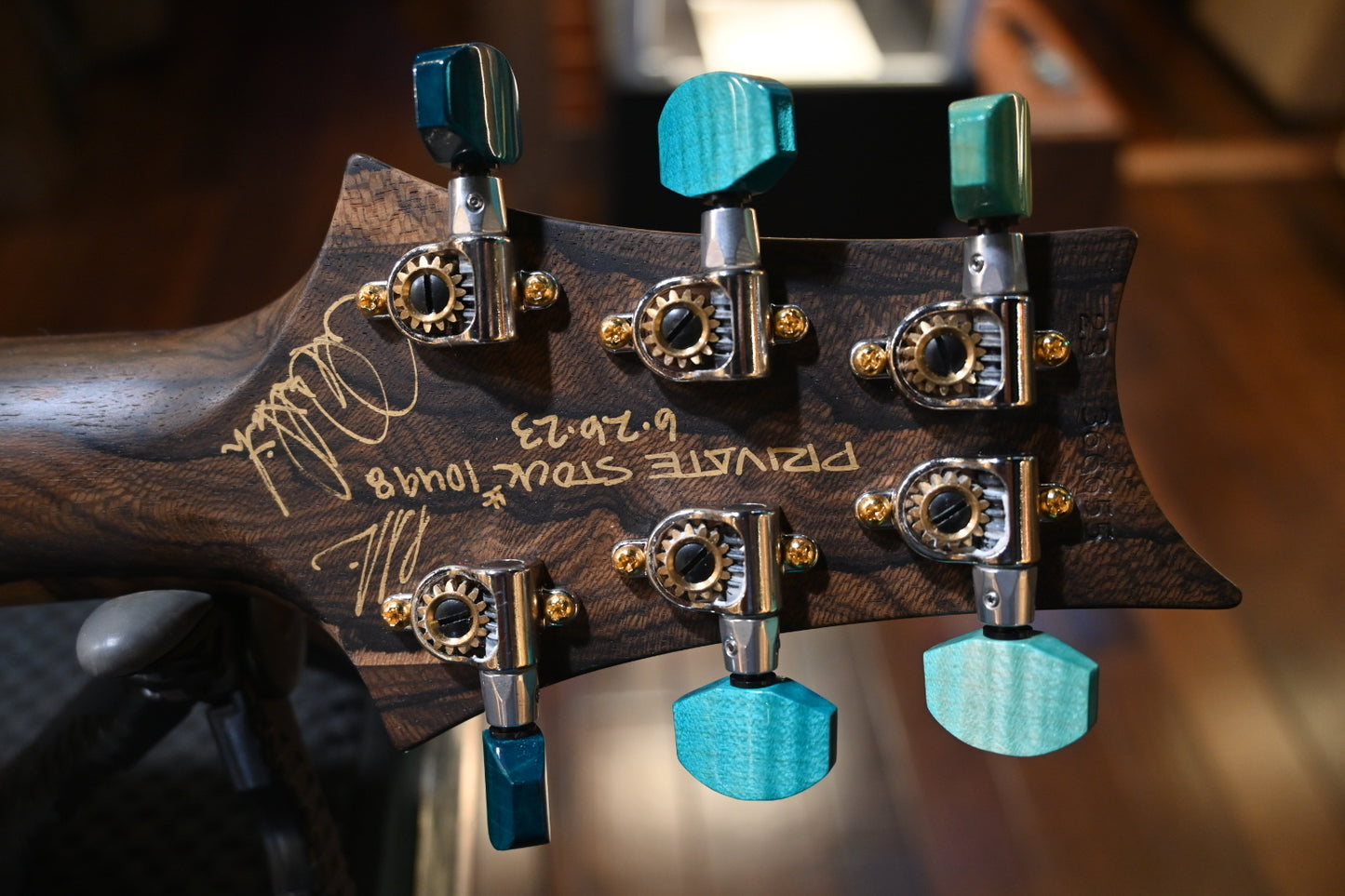 PRS Private Stock Custom 24 Koi Inlay - Bahamian Blue Glow Guitar #10498 - Danville Music