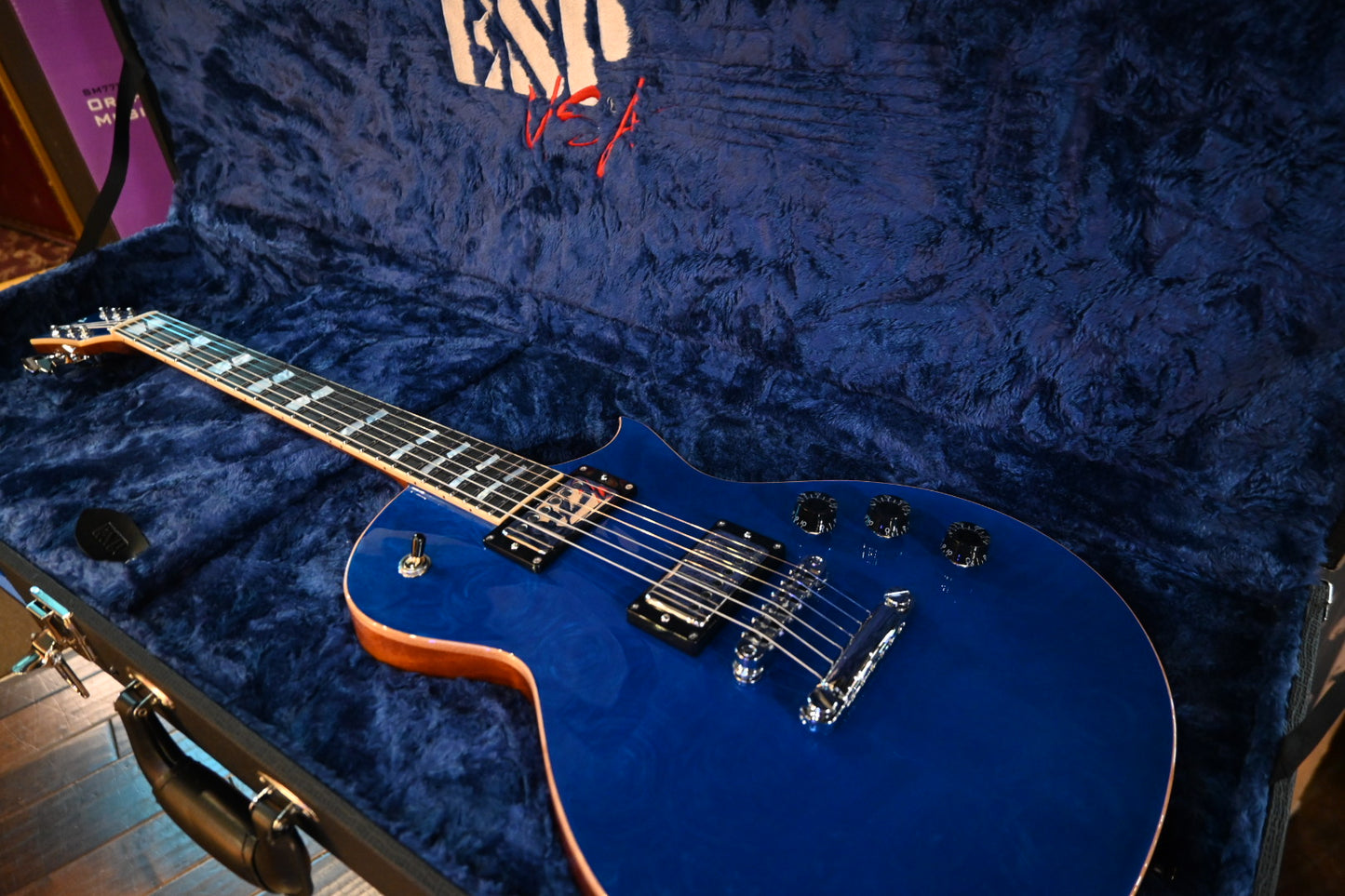 ESP Eclipse USA 2025 - Galaxy Blue Marble Guitar #5222 - Danville Music