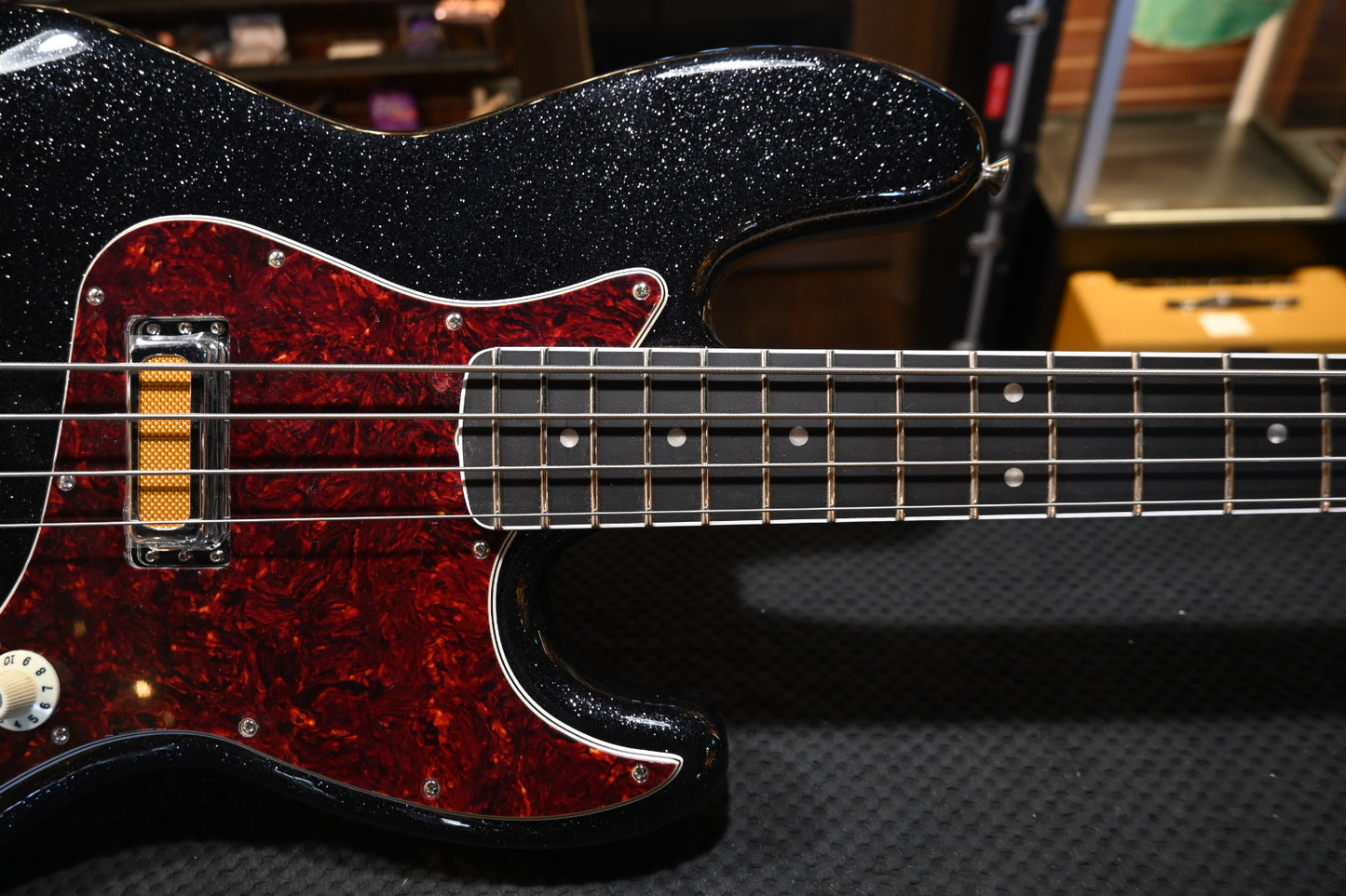 Fender LTD Gold Foil Jazz Bass - Black Sparkle Bass Guitar #8684 - Danville Music