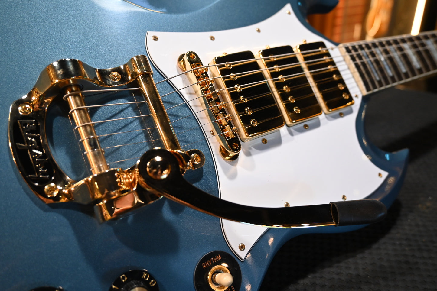 Gibson Custom Shop 1963 Les Paul SG Custom 3-Pickup Bigsby VOS “Hendrix” PSL - Pelham Blue Guitar #3223