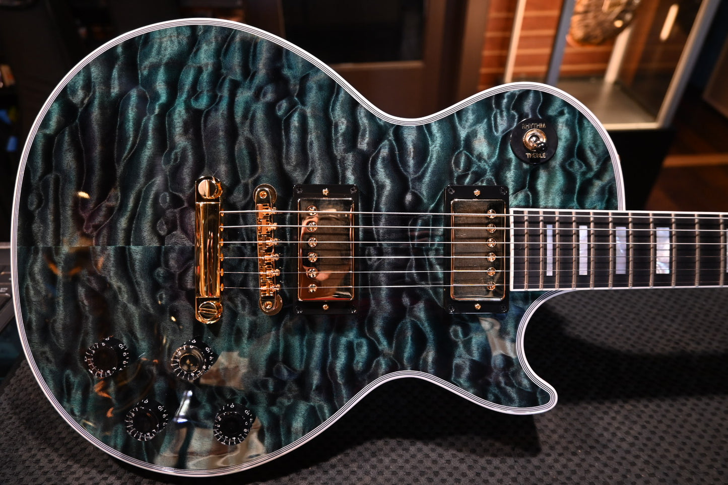 Gibson Custom Shop Les Paul Axcess Custom 5A Quilt PSL - Nordic Blue Guitar #1338