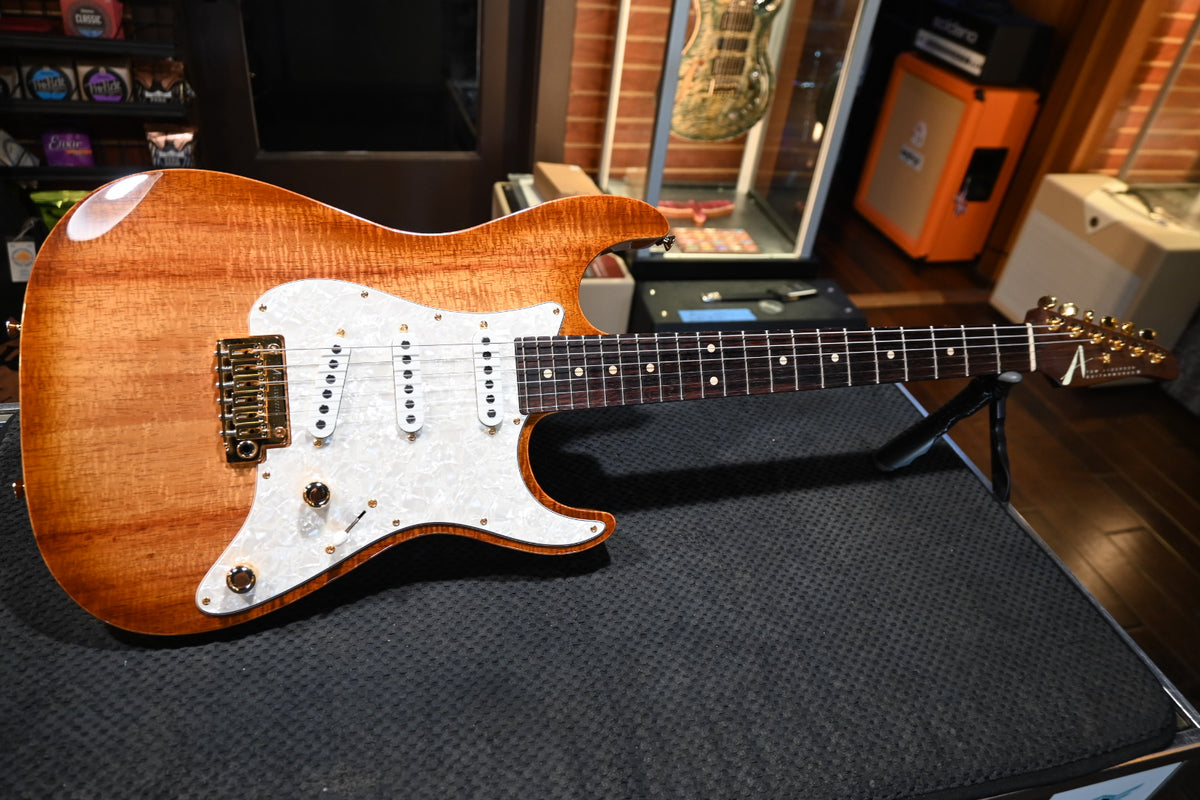 Tom Anderson Drop Top Classic Shorty Hollow Koa 2023 - Light Tobacco Shaded Edge Guitar #123A